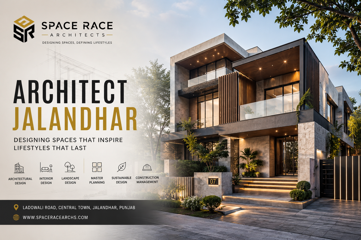 Space Race Architects modern luxury villa design for architect Jalandhar website blog featured image